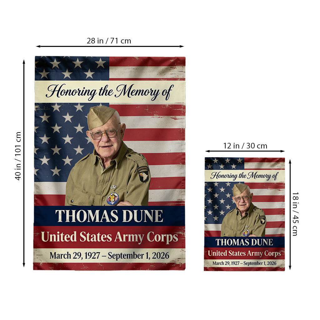 Military Memorial - Personalized Veteran Garden Flag
