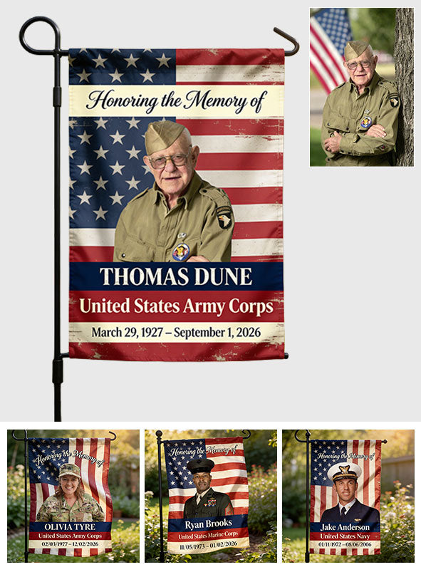 Military Memorial - Personalized Veteran Garden Flag
