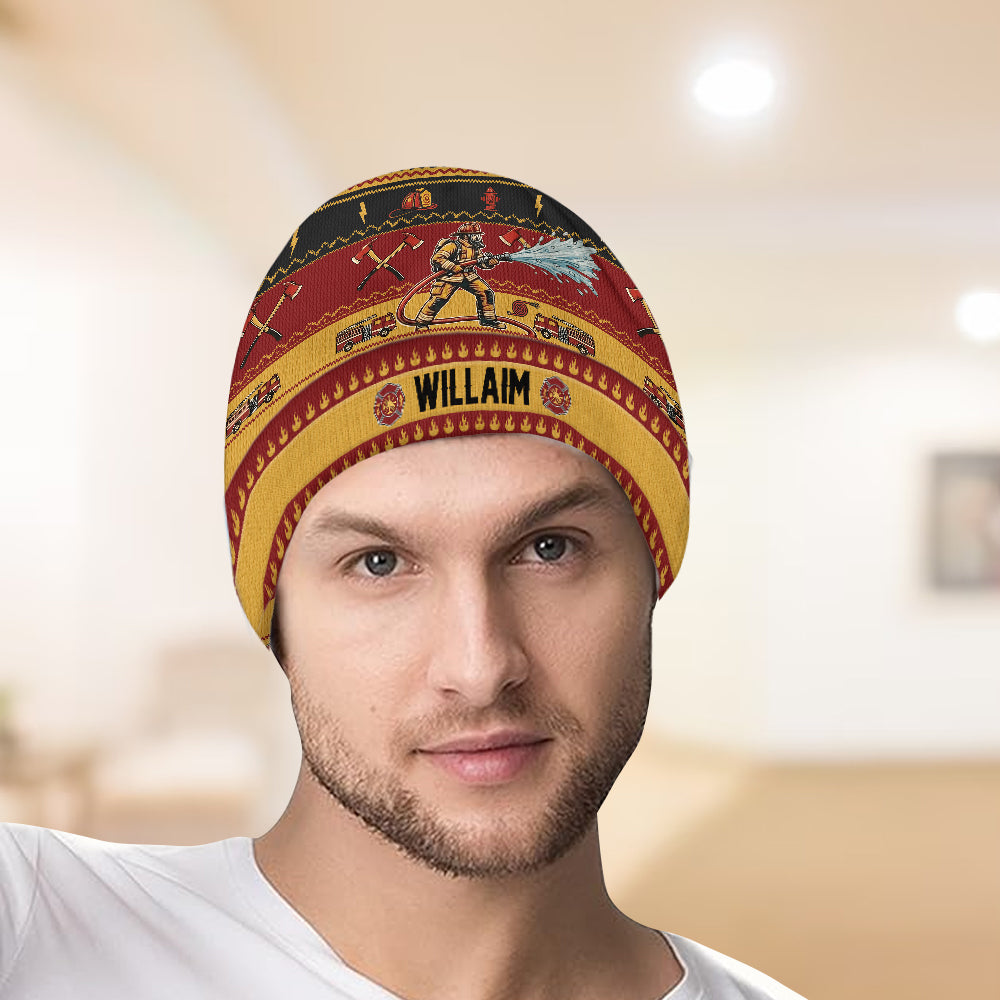 Perfect Gift For Firefighter - Personalized Firefighter Beanie Hat
