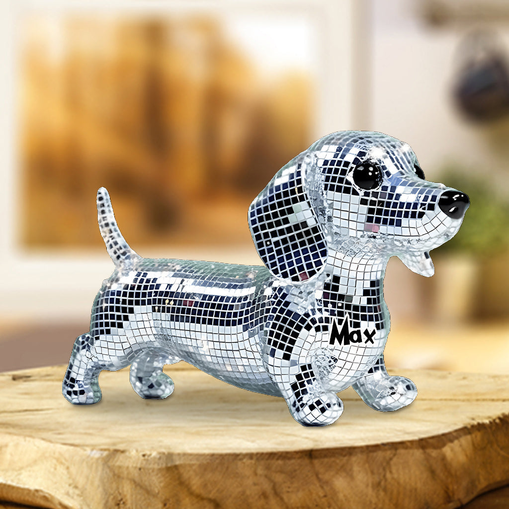 Mosaic Disco Cute Dogs - Personalized Dog Custom Shaped Acrylic Plaque