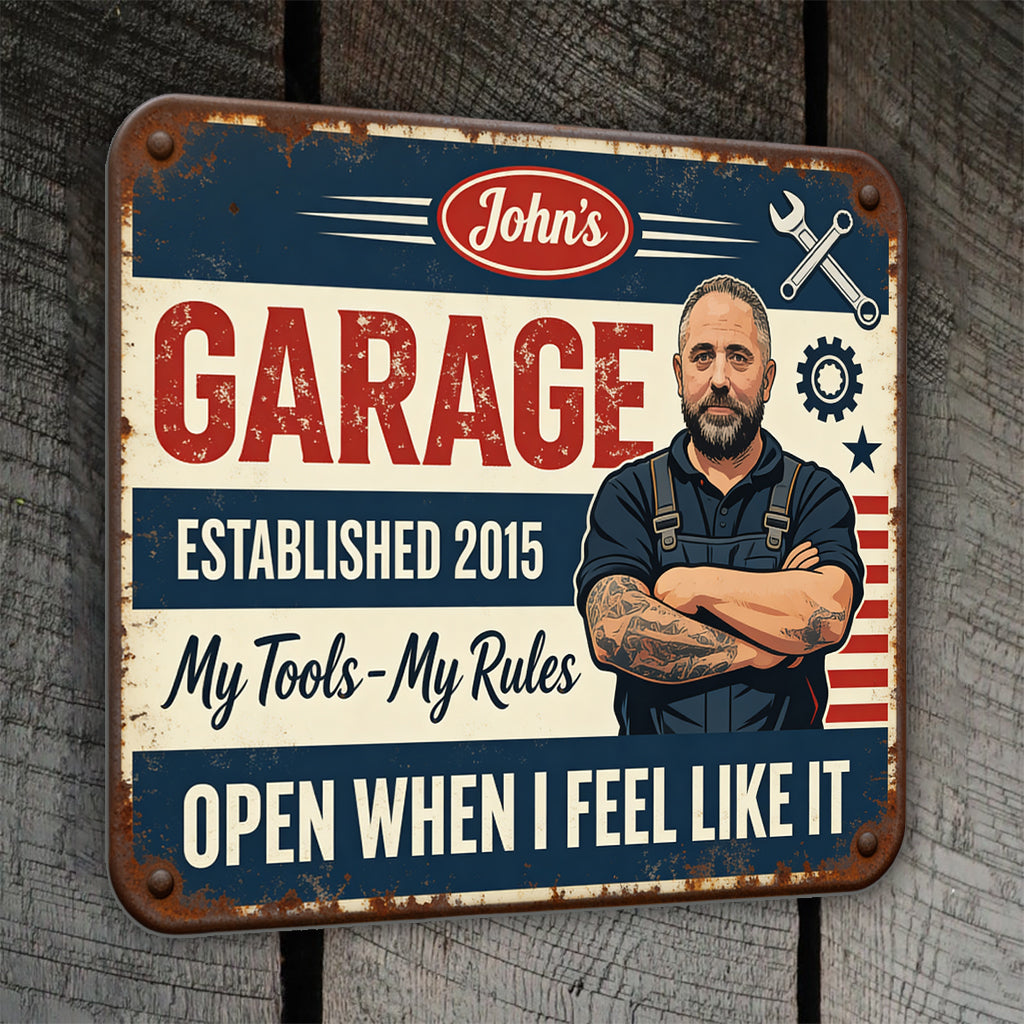 Mechanic's Garage - Personalized Mechanic Cut Metal Sign