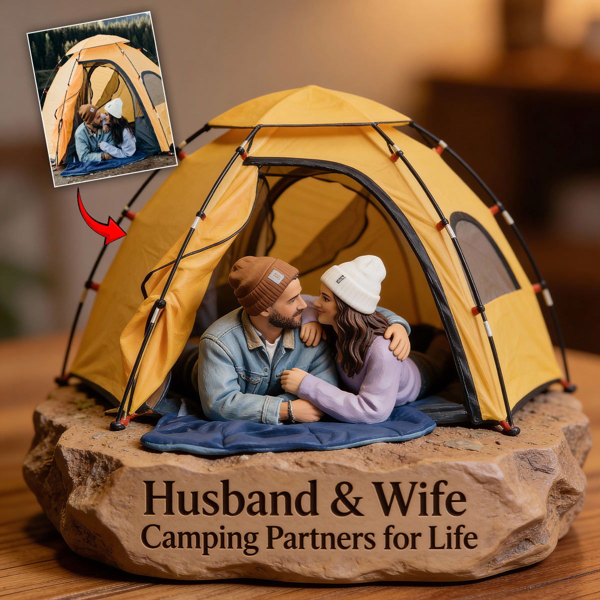 Outdoor Lovers - Personalized Camping Custom Shaped Acrylic Plaque