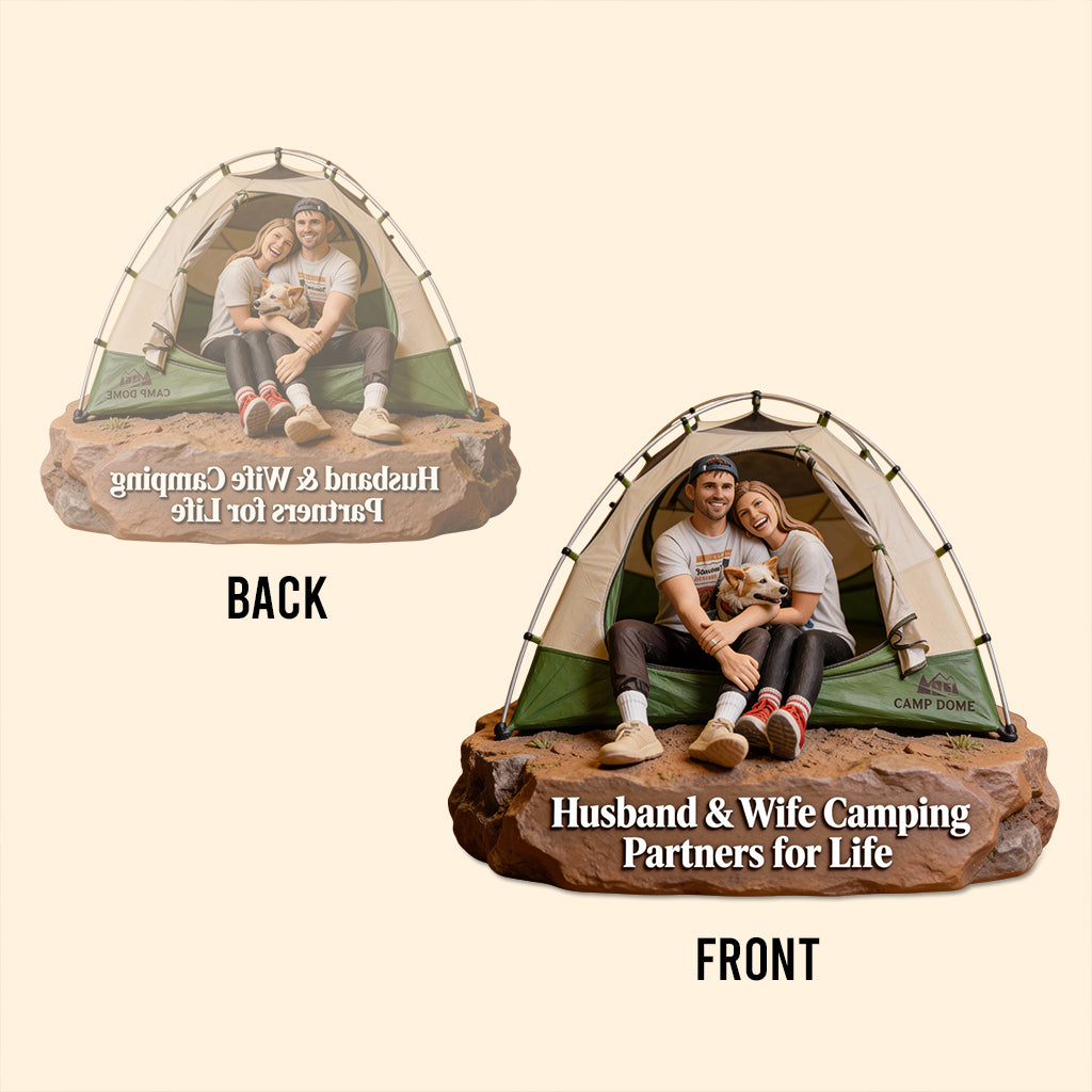 Outdoor Lovers - Personalized Camping Custom Shaped Acrylic Plaque