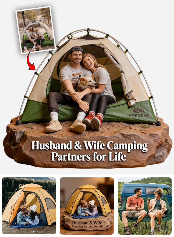 Outdoor Lovers - Personalized Camping Custom Shaped Acrylic Plaque