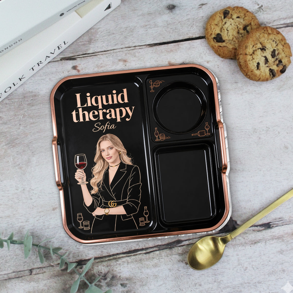 Relax Time With Wine - Personalized Wine Catch-All Tray