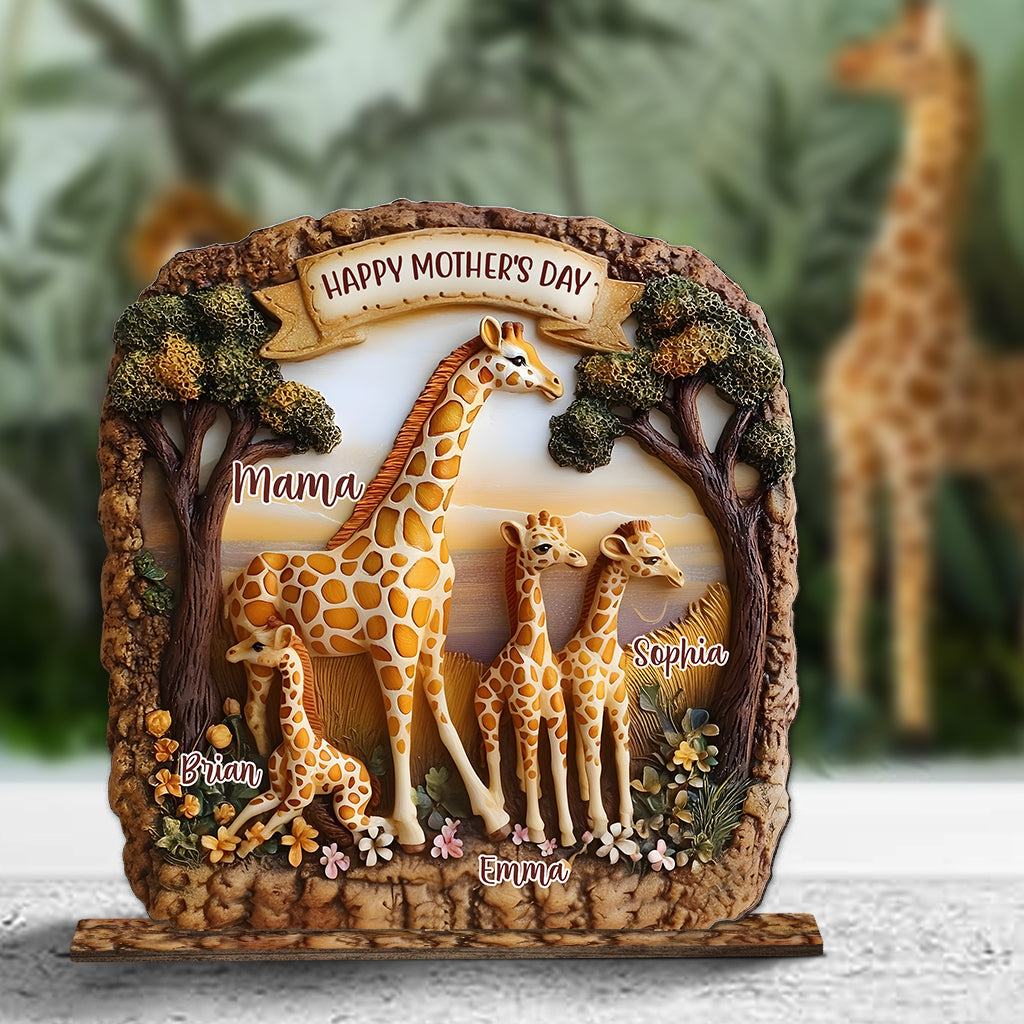 Giraffe Mom - Personalized Mother 1 Layered Big Freestanding