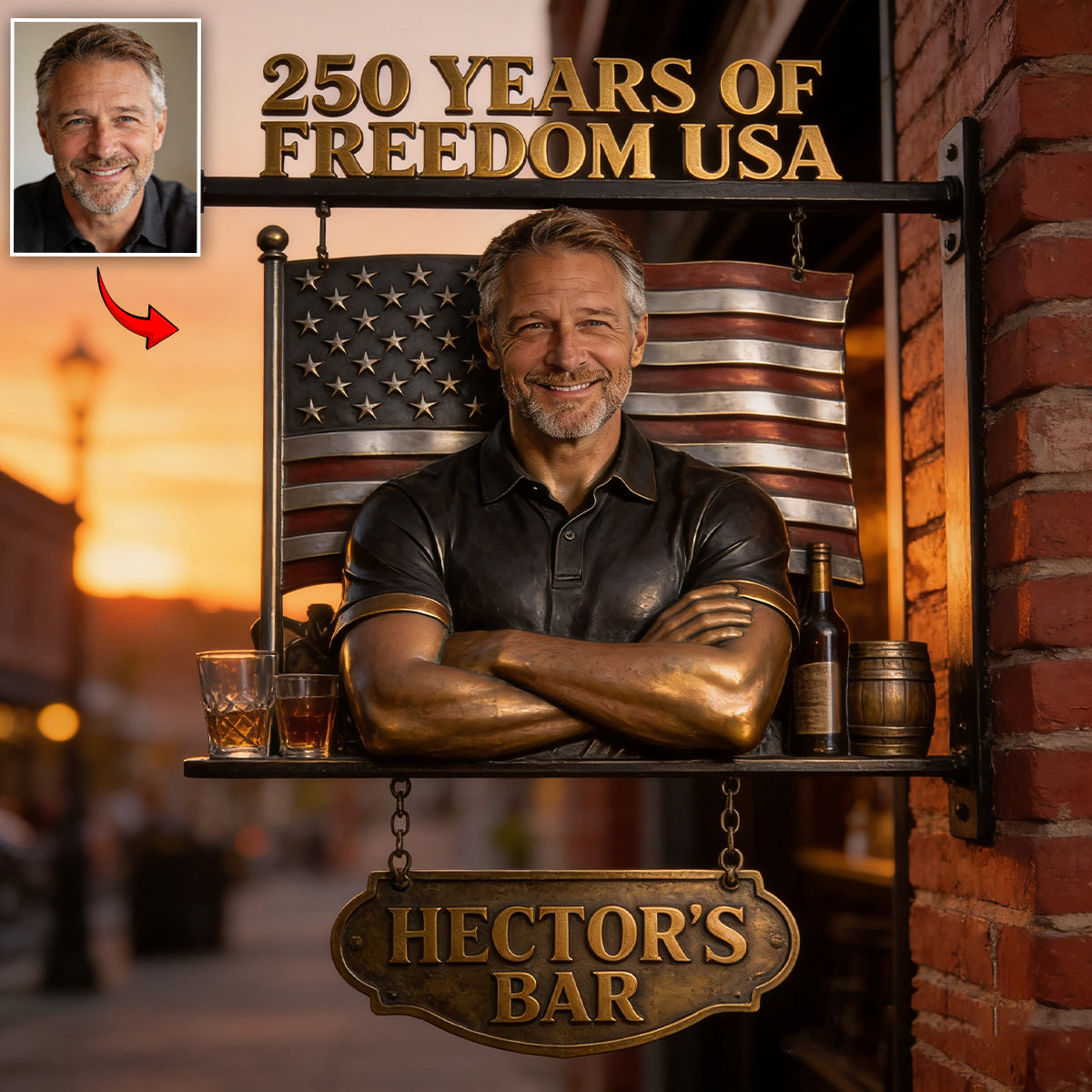 Whiskey Bar Custom From Photo - Personalized Whisky Wooden Wall Mount Sign