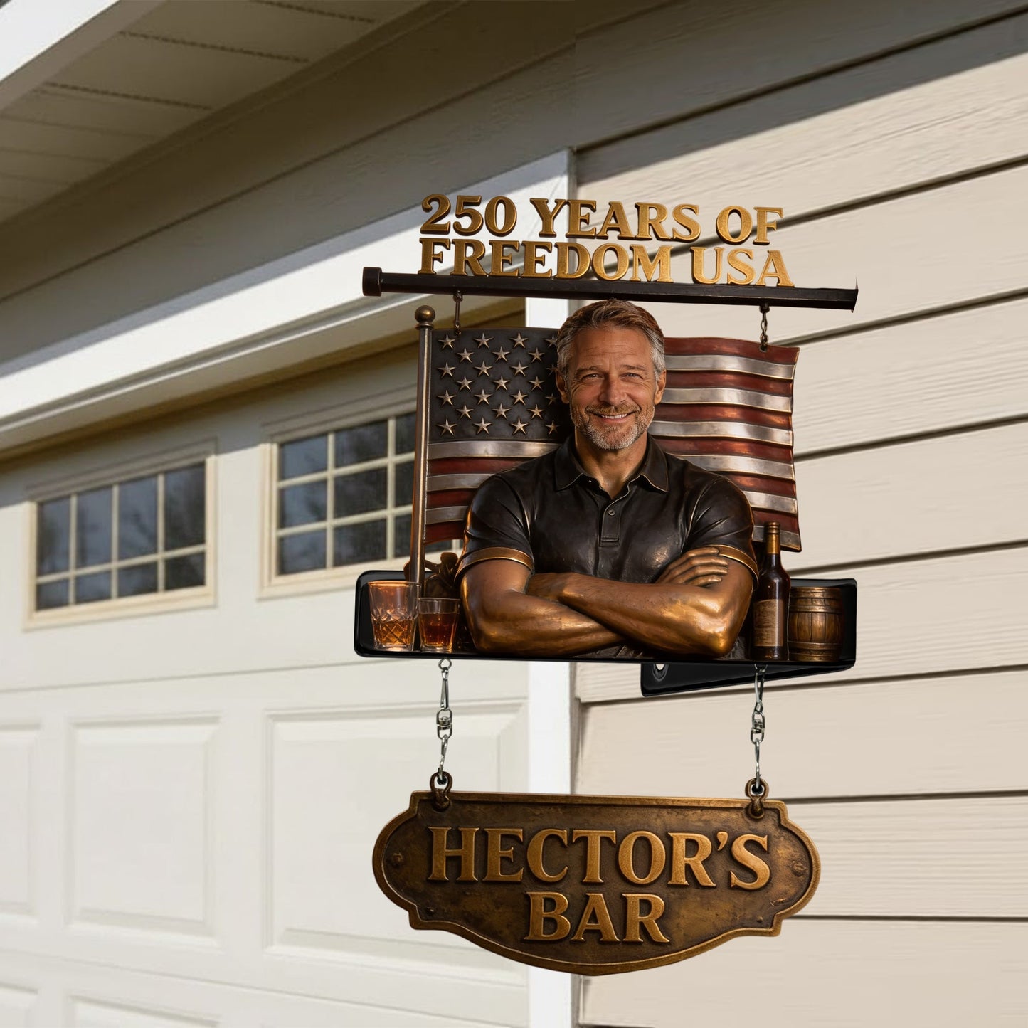 Whiskey Bar Custom From Photo - Personalized Whisky Wooden Wall Mount Sign