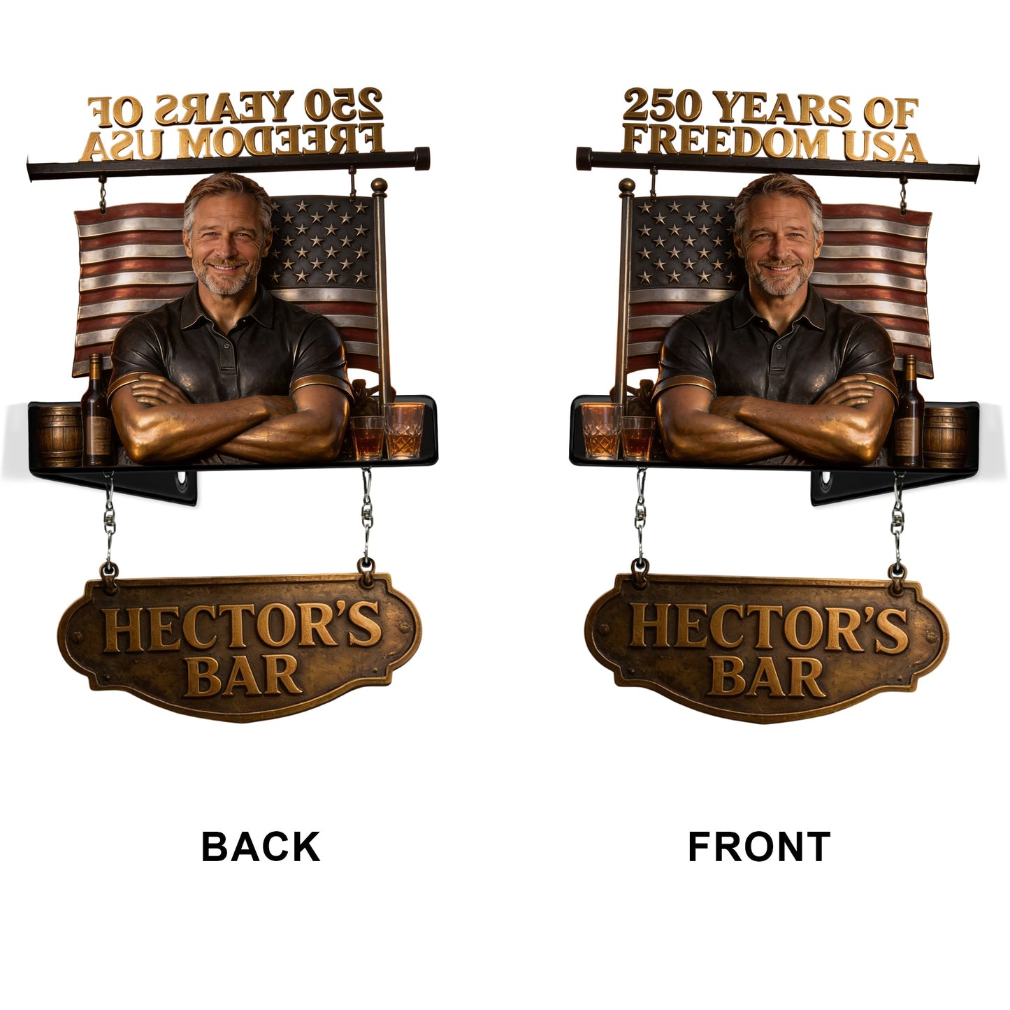 Whiskey Bar Custom From Photo - Personalized Whisky Wooden Wall Mount Sign