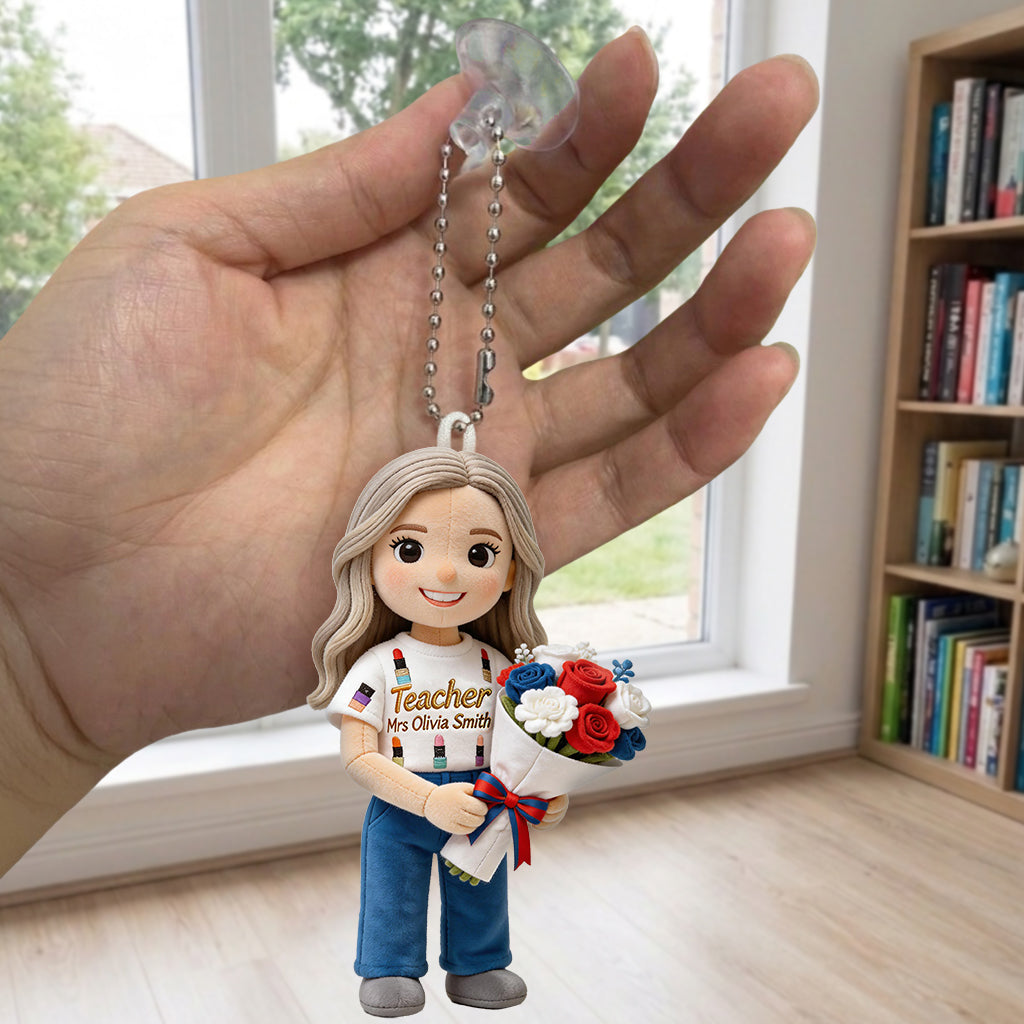 Teaching Is a Work Of Heart - Personalized Teacher Plush Keychain