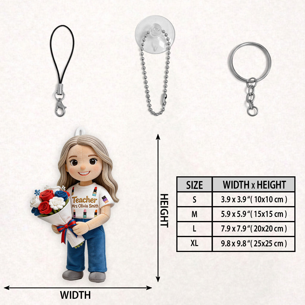 Teaching Is a Work Of Heart - Personalized Teacher Plush Keychain