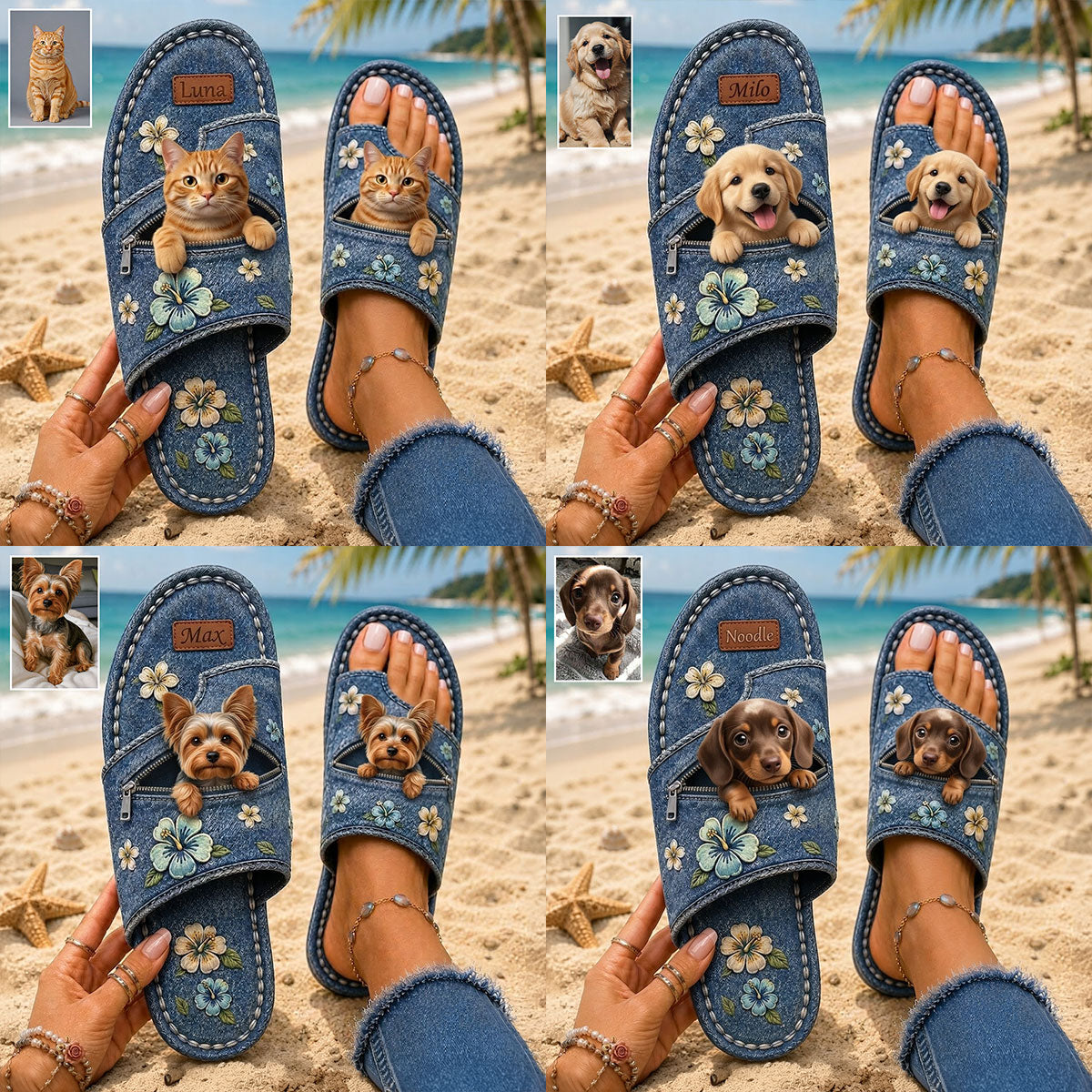 Salty Lil' Beach - Personalized Dog Open Toe Sandals