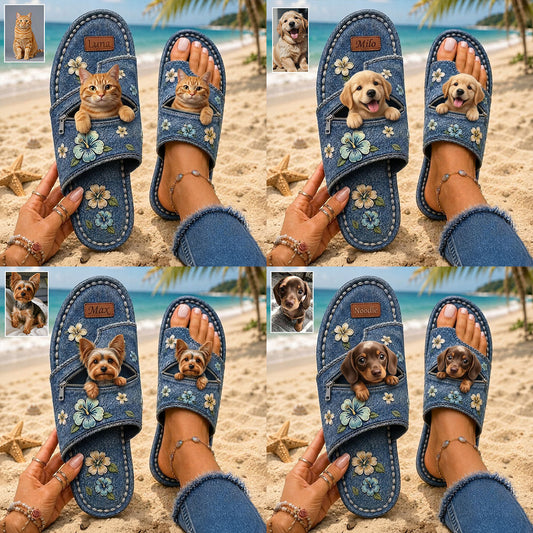 Salty Lil' Beach - Personalized Dog Open Toe Sandals