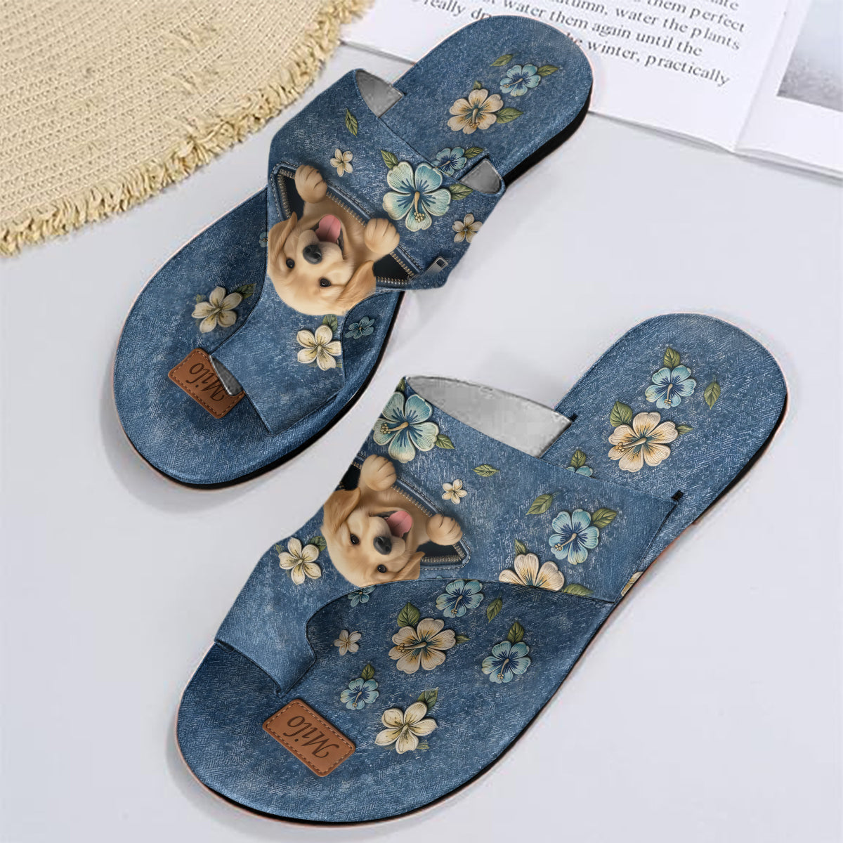 Salty Lil' Beach - Personalized Dog Open Toe Sandals
