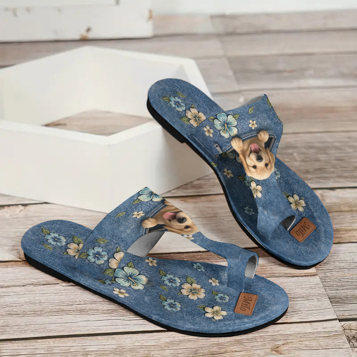 Salty Lil' Beach - Personalized Dog Open Toe Sandals