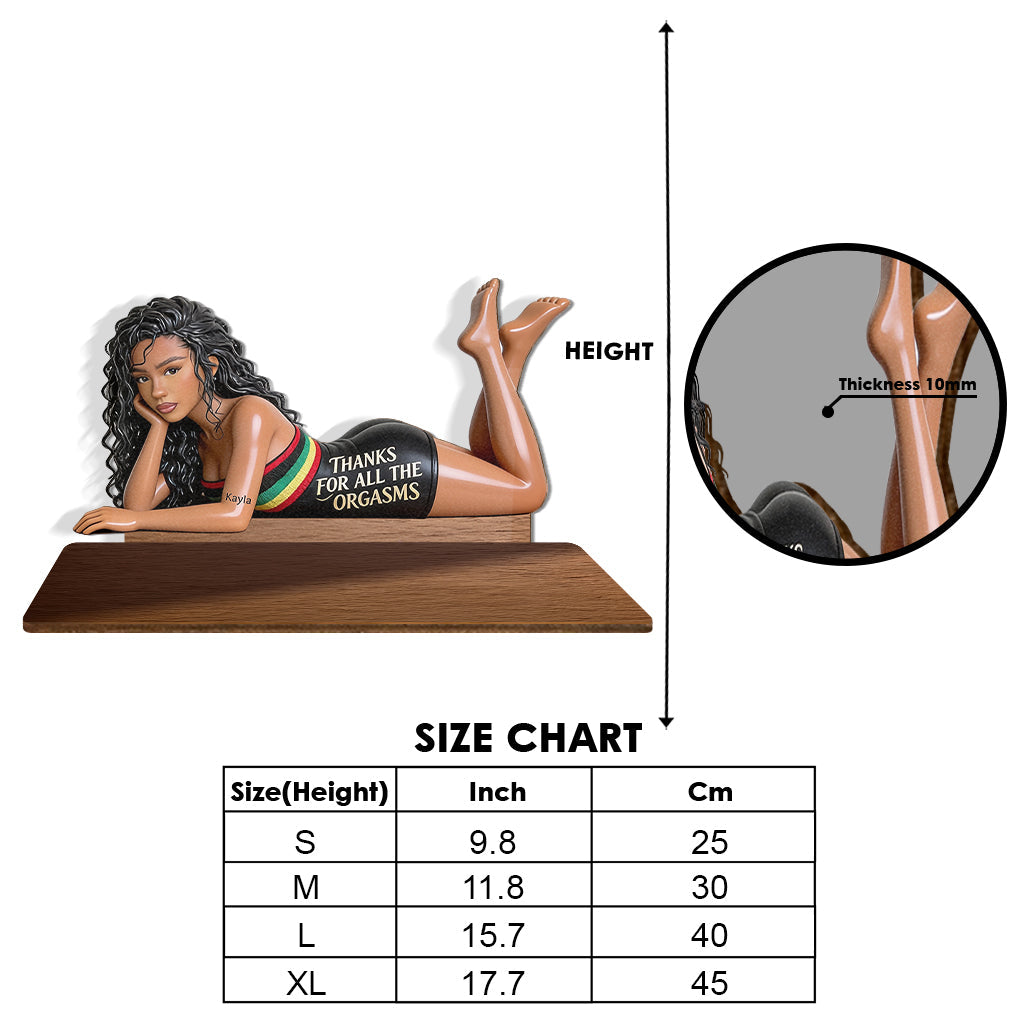 Love Lounge - Personalized Spicy Couple Wooden Floating Shelf