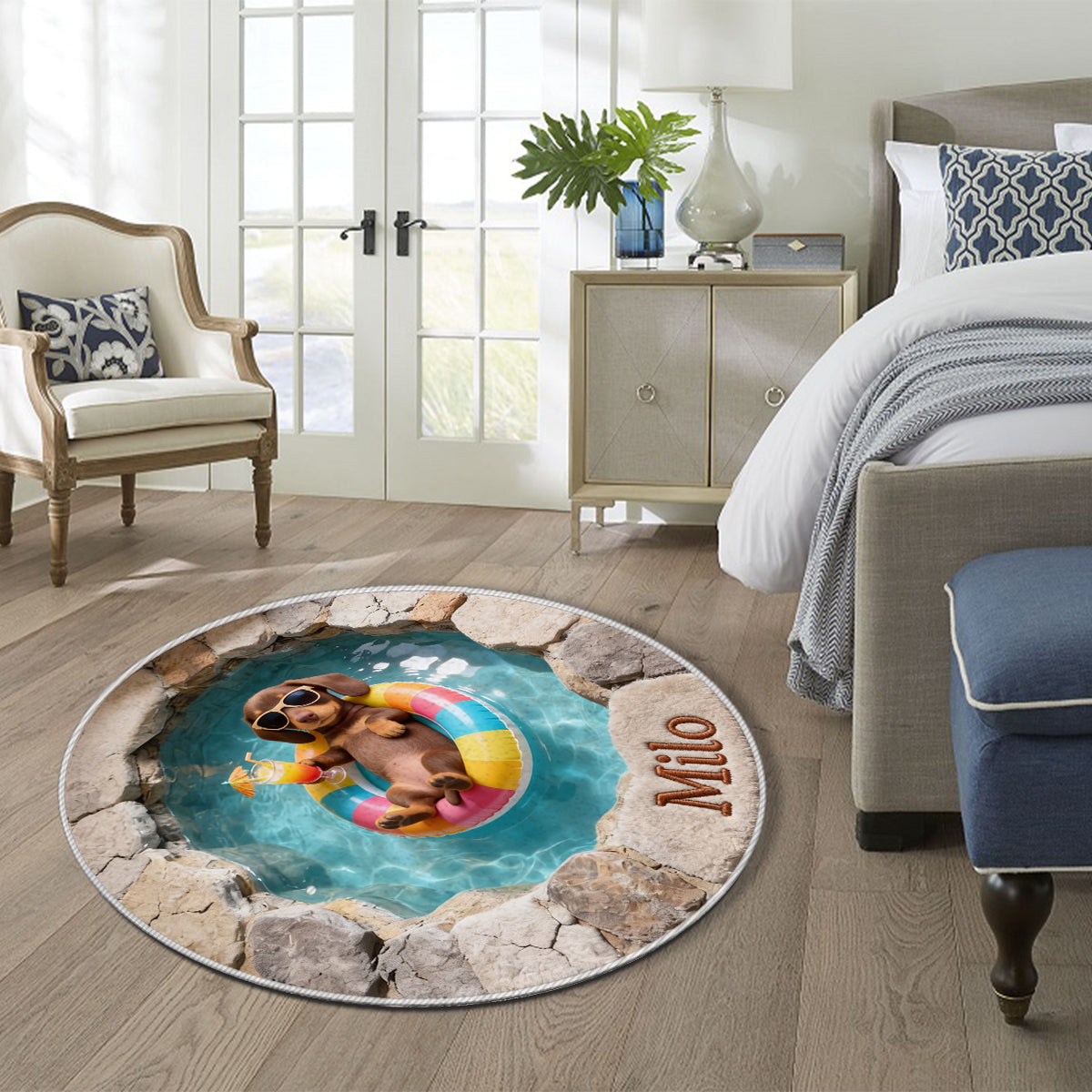 Summer Vibes - Personalized Dog Non-Slip Tufted Rug