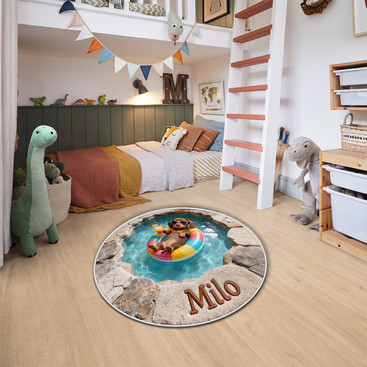 Summer Vibes - Personalized Dog Non-Slip Tufted Rug