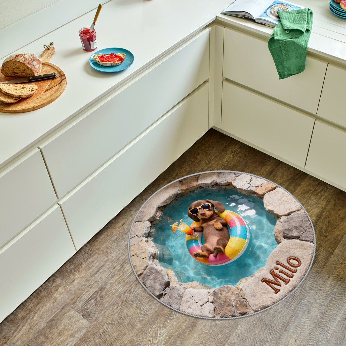 Summer Vibes - Personalized Dog Non-Slip Tufted Rug