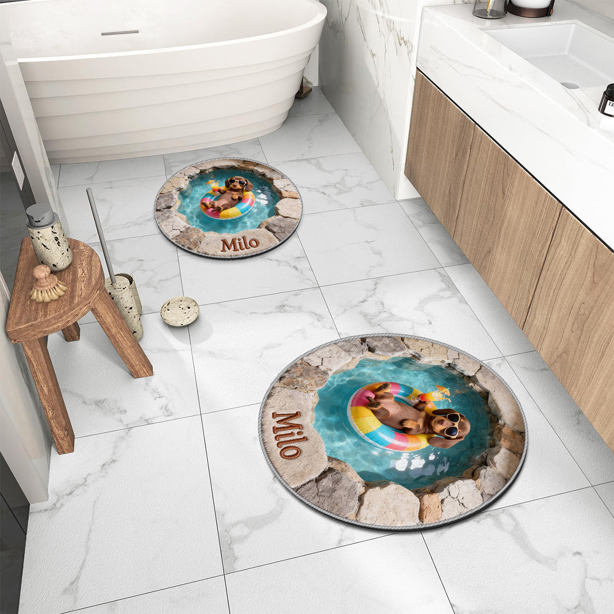 Summer Vibes - Personalized Dog Non-Slip Tufted Rug