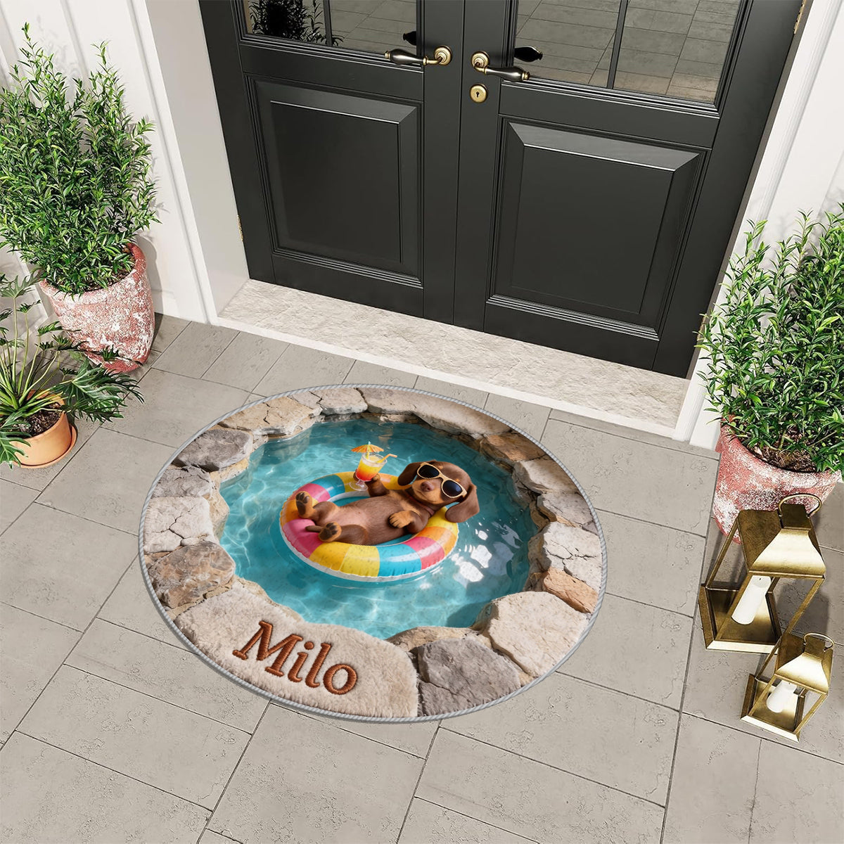 Summer Vibes - Personalized Dog Non-Slip Tufted Rug