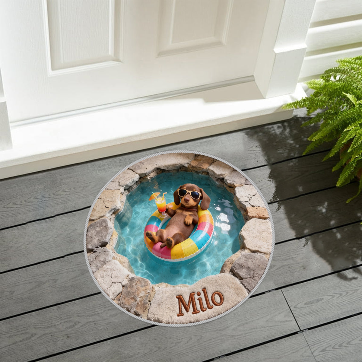Summer Vibes - Personalized Dog Non-Slip Tufted Rug