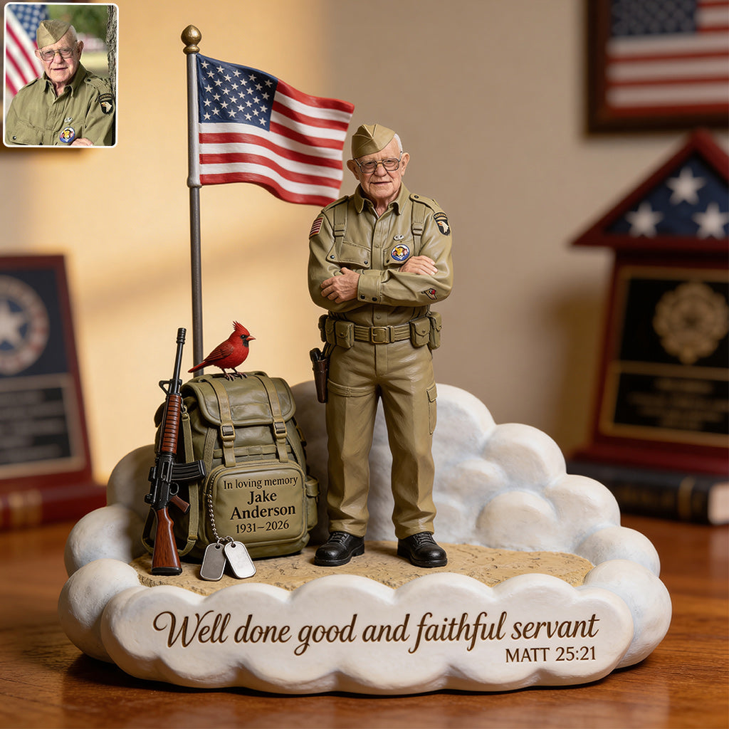 Military Tribute Memorial - Personalized Veteran Custom Shaped Acrylic Plaque