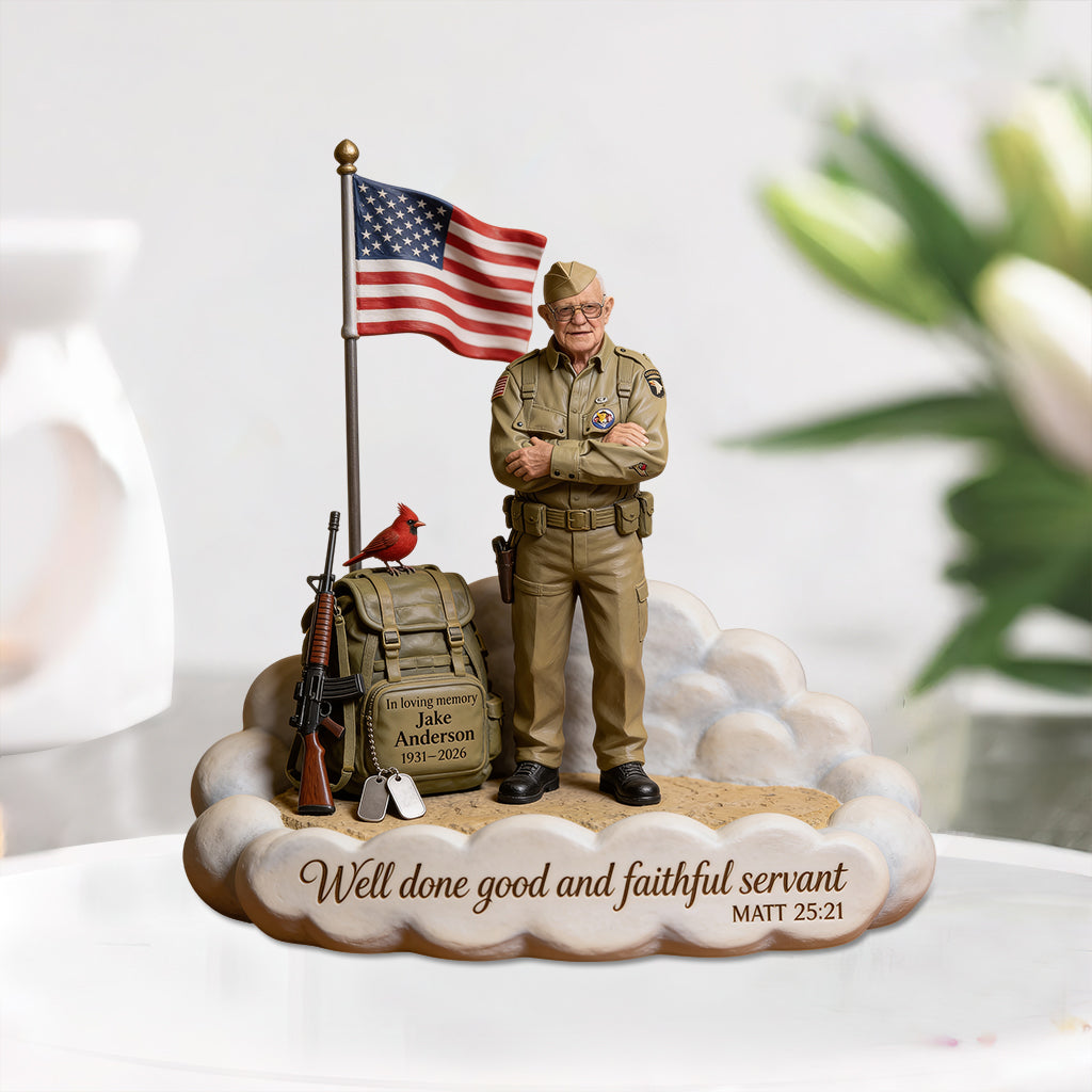Military Tribute Memorial - Personalized Veteran Custom Shaped Acrylic Plaque