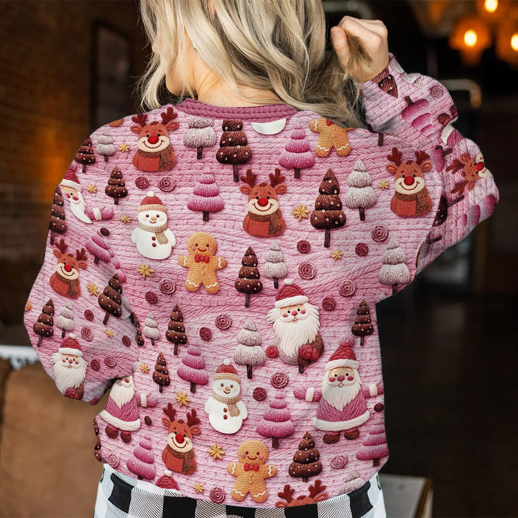 Merry Christmas Santa Cartoon Characters - Personalized Christmas Ugly Sweater