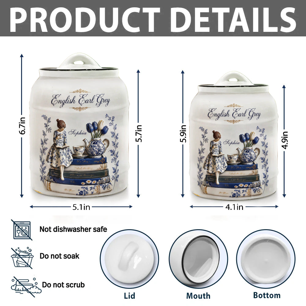 Tea/ Matcha/ Coffee... Container - Personalized Tea Cookie Jar