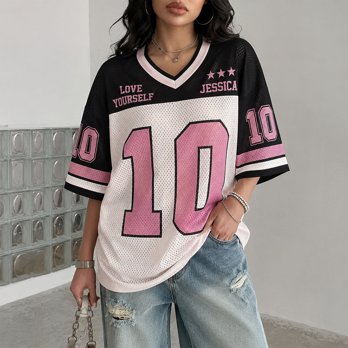 Sporty Style - Personalized Self Love Fully Printed V-Neck T-Shirt
