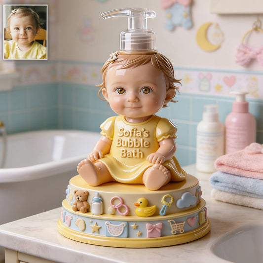 Nursery Baby Bubble Bath - Personalized Baby Shower Pump Dispenser