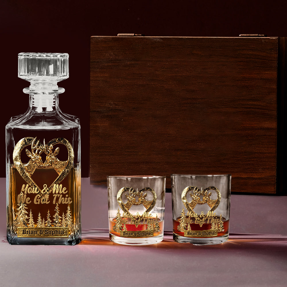 You & Me We Got This - Personalized Hunting Whiskey Glass