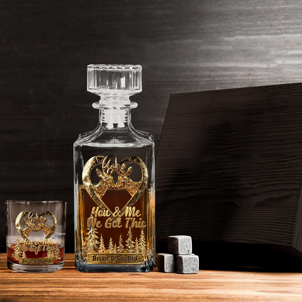 You & Me We Got This - Personalized Hunting Whiskey Glass