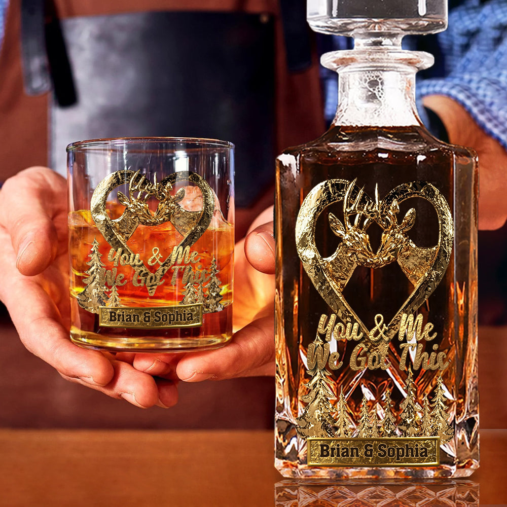 You & Me We Got This - Personalized Hunting Whiskey Glass