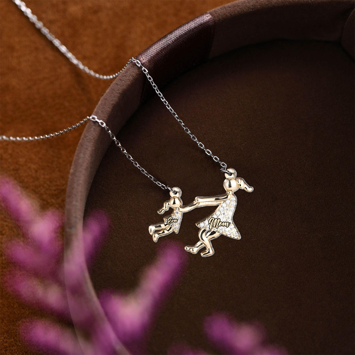 The Love Between Mother And Her Kid - Personalized Daughter Custom Shaped Pendant Necklace