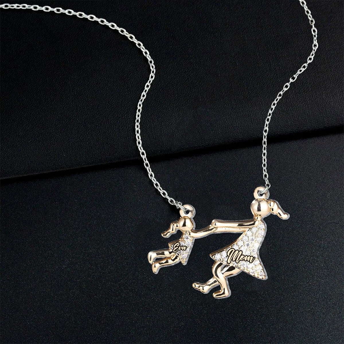 The Love Between Mother And Her Kid - Personalized Daughter Custom Shaped Pendant Necklace