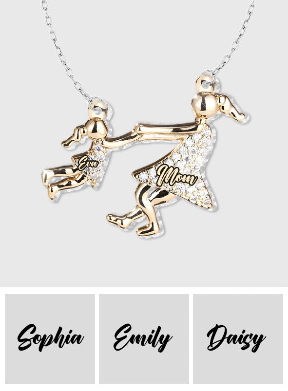 The Love Between Mother And Her Kid - Personalized Daughter Custom Shaped Pendant Necklace