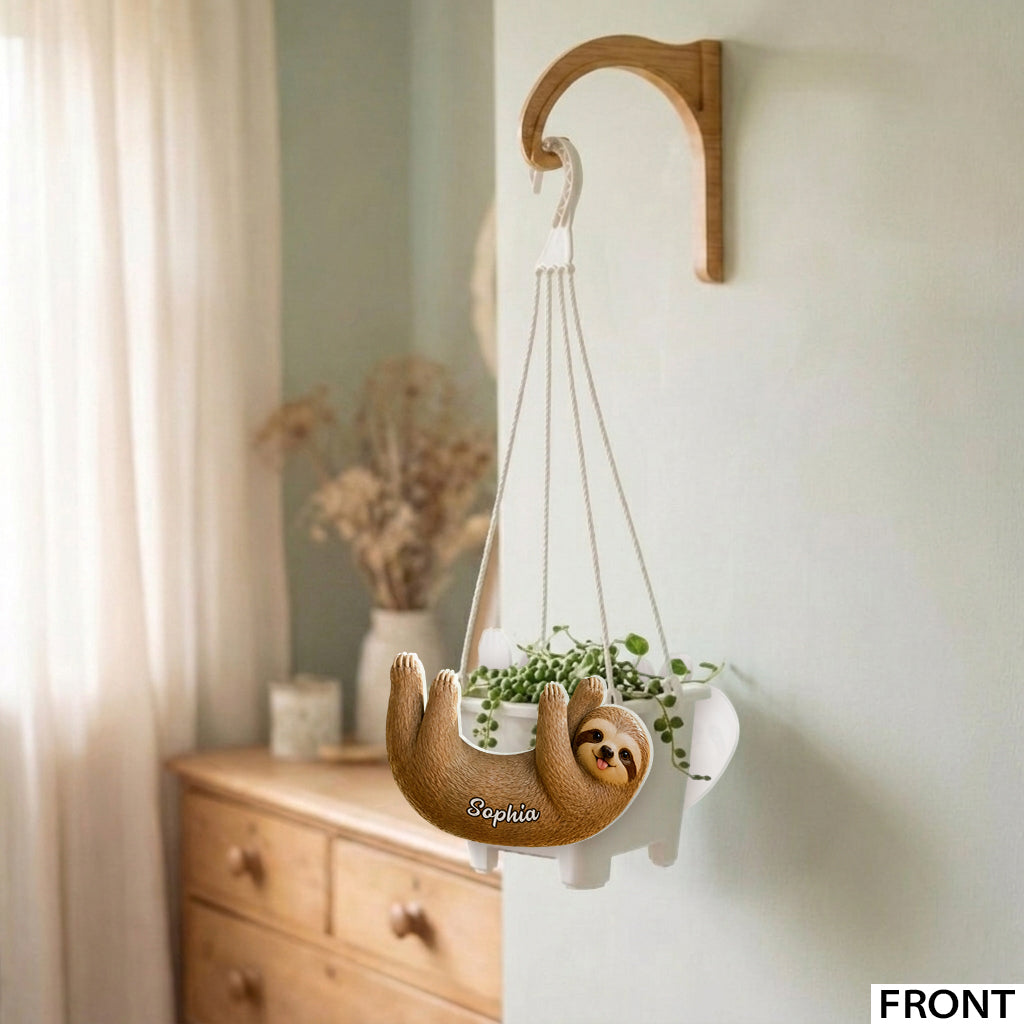 Sloth Lovers Gift Idea - Personalized Sloth Hanging Pot
