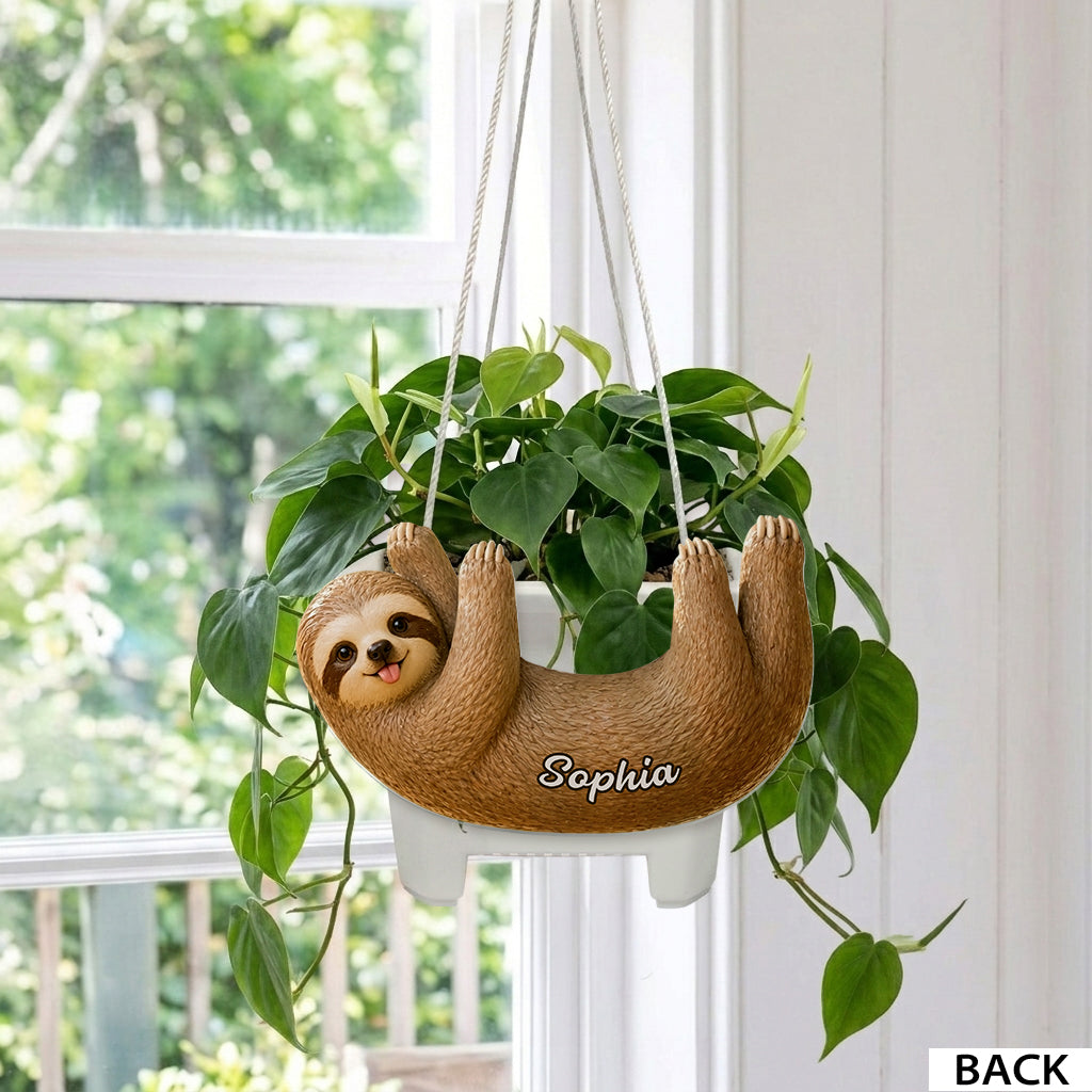 Sloth Lovers Gift Idea - Personalized Sloth Hanging Pot