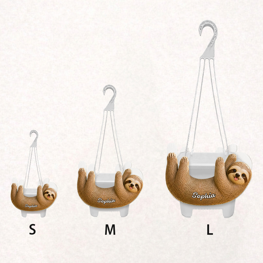 Sloth Lovers Gift Idea - Personalized Sloth Hanging Pot