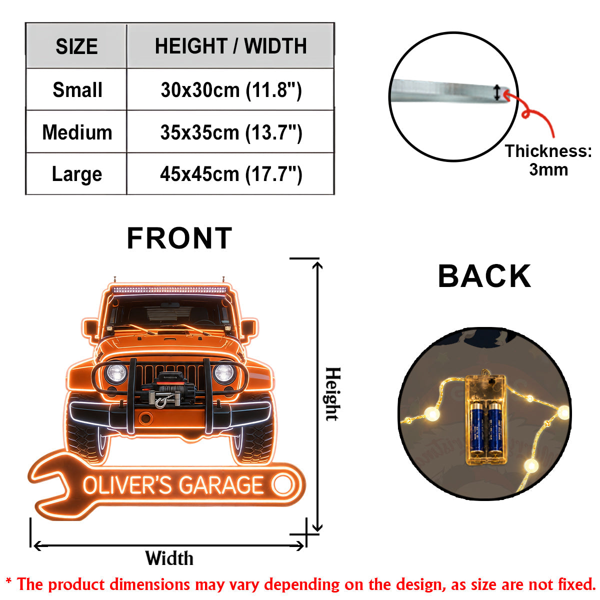 My Garage - Personalized Car Lover LED Light Acrylic Sign
