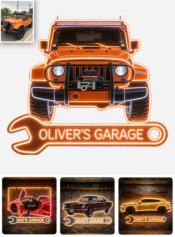 My Garage - Personalized Car Lover LED Light Acrylic Sign