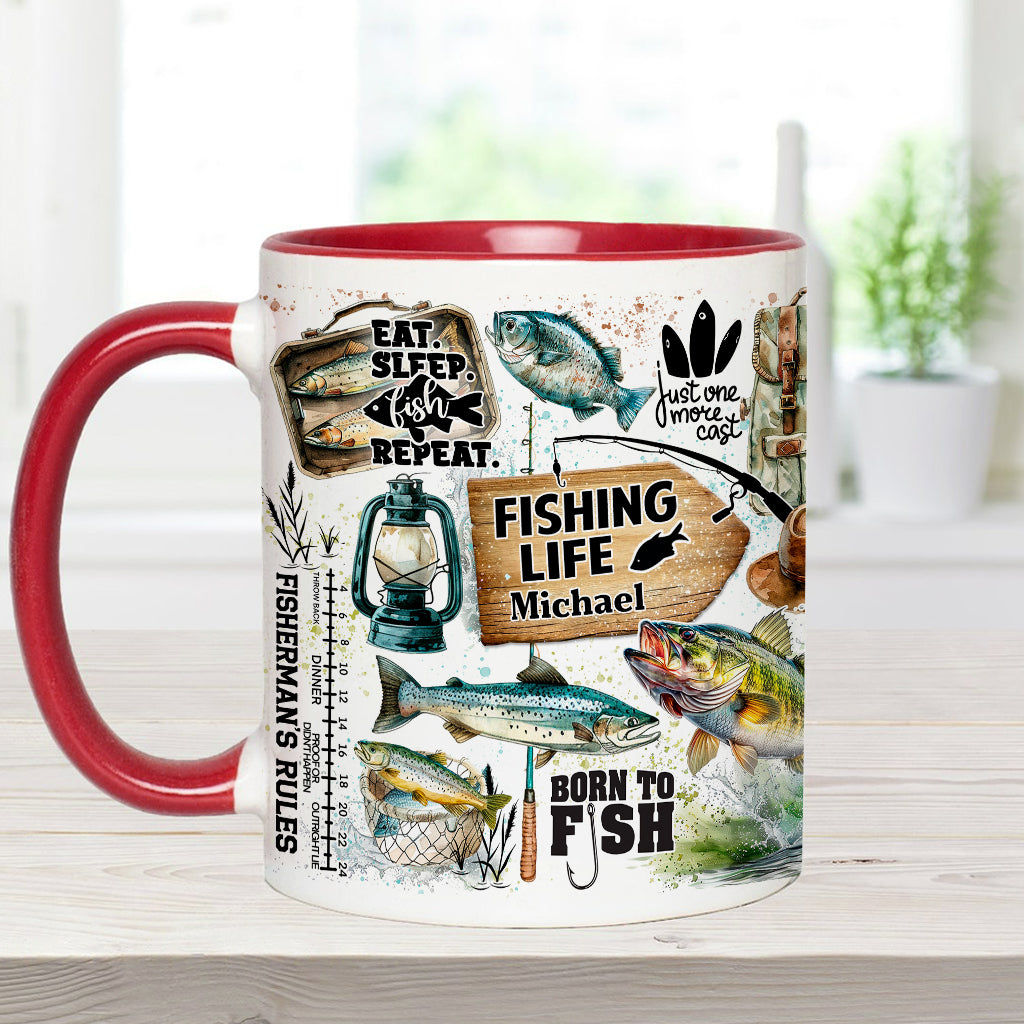Just One More Cast - Personalized Fishing Accent Mug