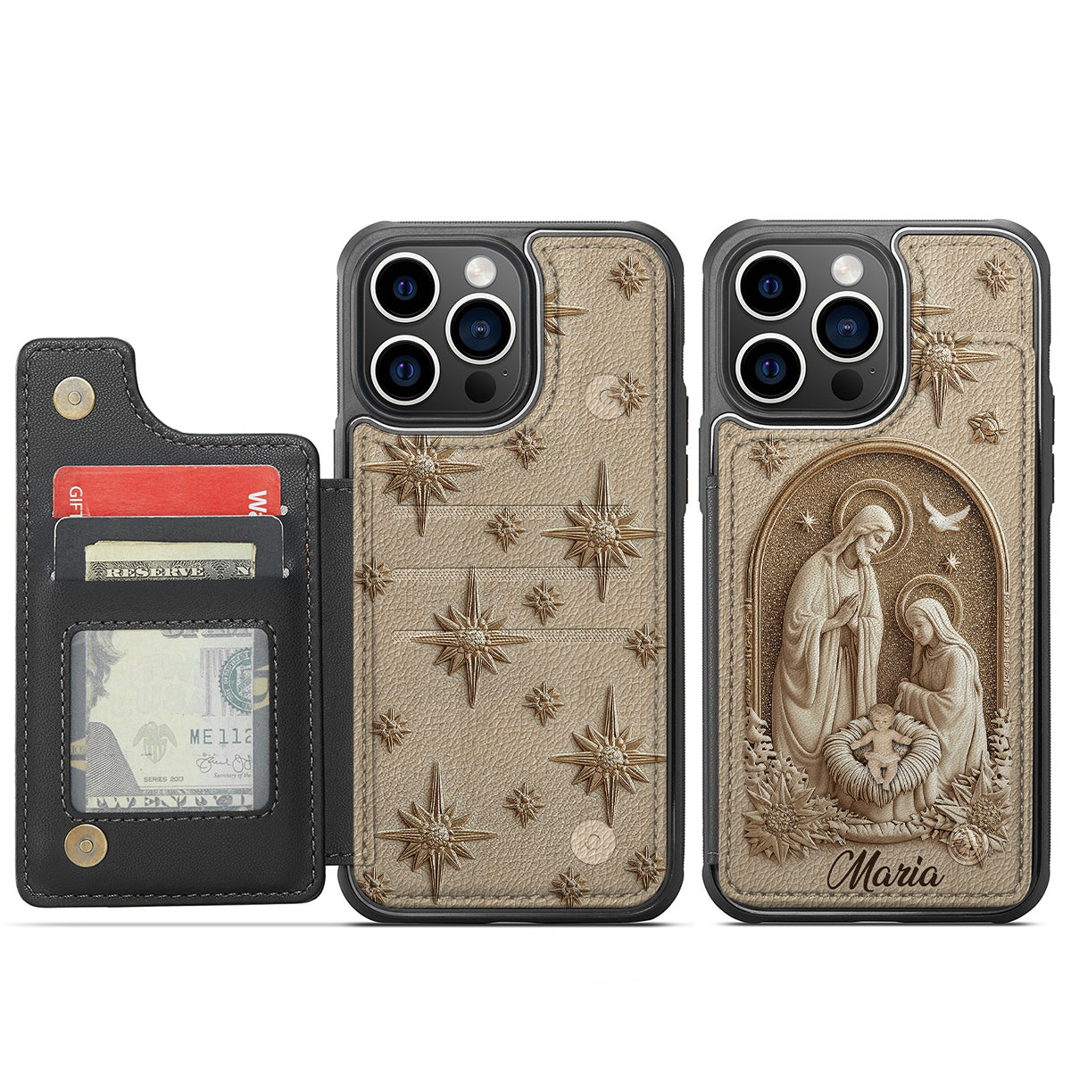 The Holy Family - Personalized Christian Fully Printed Wallet Phone Case