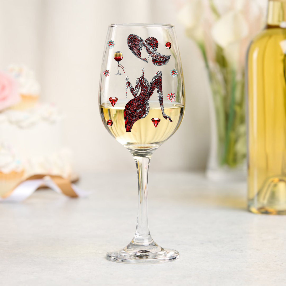Love Wine - Personalized Wine Wine Glass With Long Stem