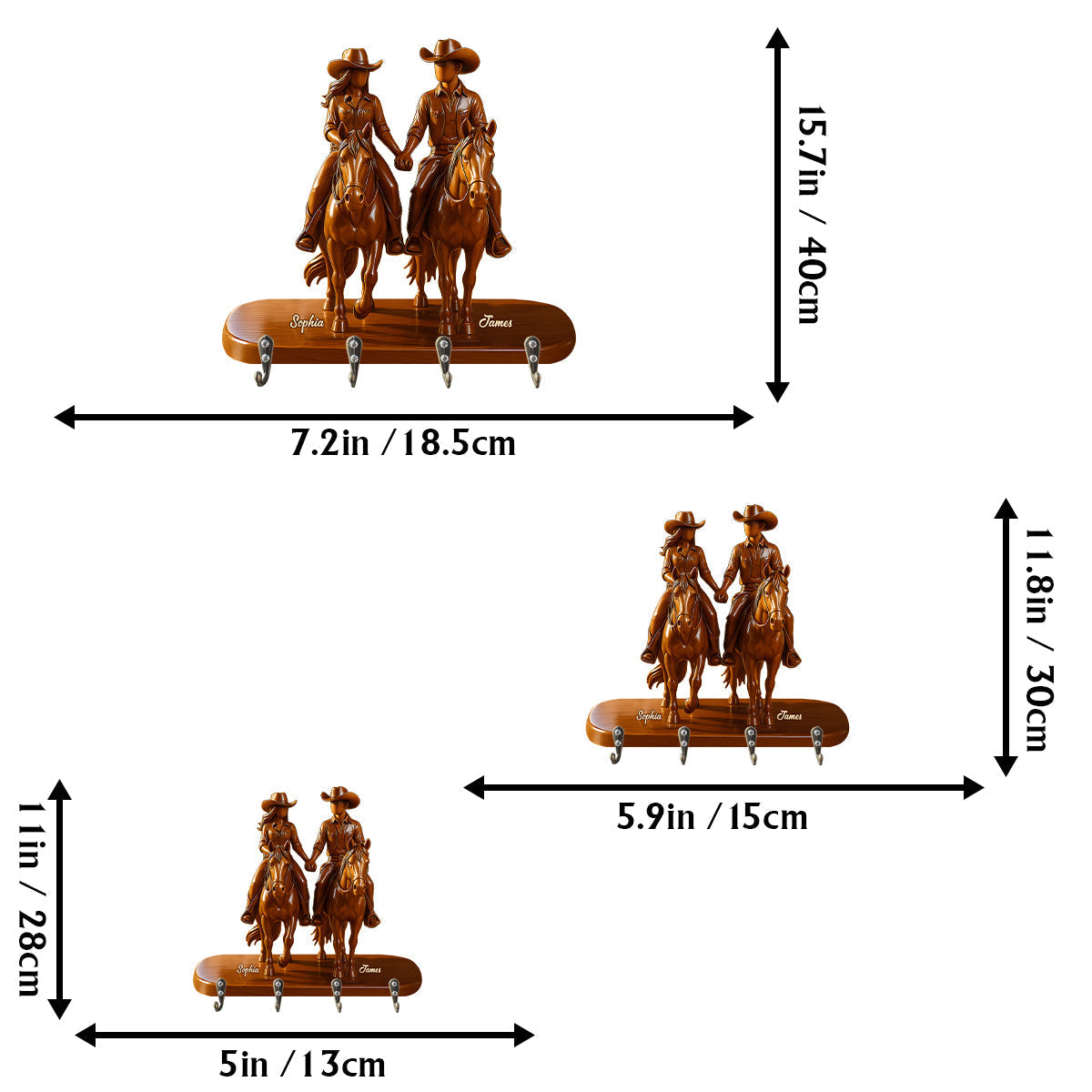 Riding Partners For Life - Personalized Cowgirl Custom Shaped Key Rack