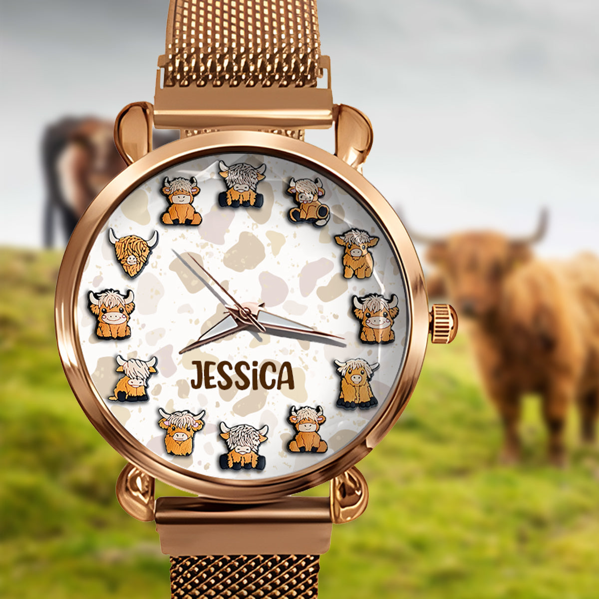 Just A Girl Who Loves Highland Cow - Personalized Highland Cow Women Hand Watch