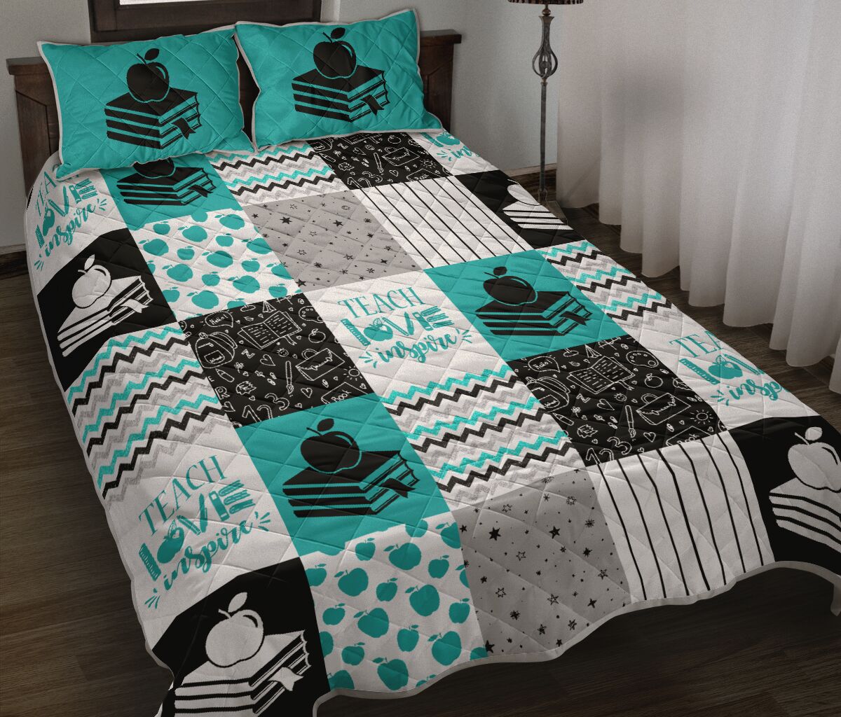Teach Love Inspire Teacher Quilt Set 0622