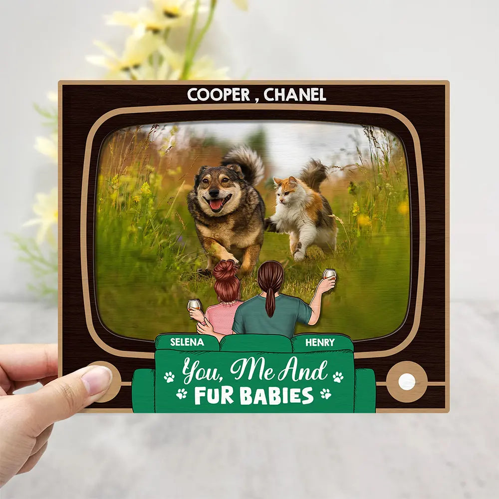 2-Layer Wooden Plaque - Celebrate Moments with You, Me, and the Dog
